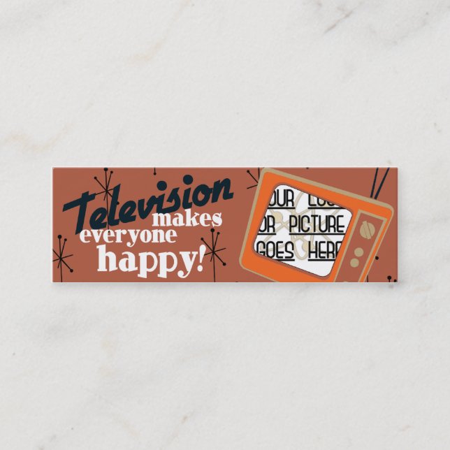 Carte De Visite Mini La Télévision Rend Tout Le Monde Heureux ! Cuivre  (Devant)