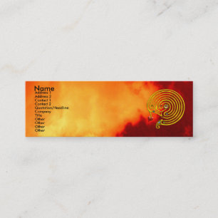 Carte De Visite Mini LABYRINTH HYPER, nuages jaunes rouges