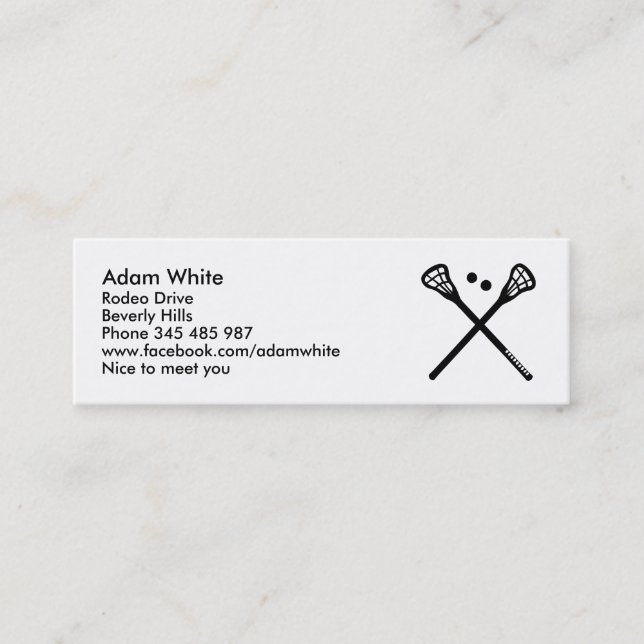 Carte De Visite Mini Lacrosse (Devant)