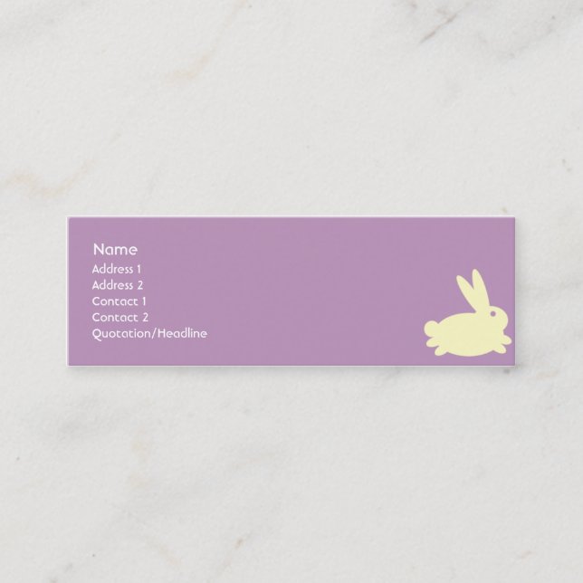 Carte De Visite Mini Lapin - maigre (Devant)