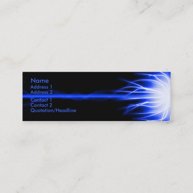 Carte De Visite Mini Laser bleu (Devant)