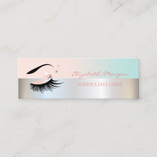 Carte De Visite Mini Lashes professionnels modernes, Argent, Maquillage