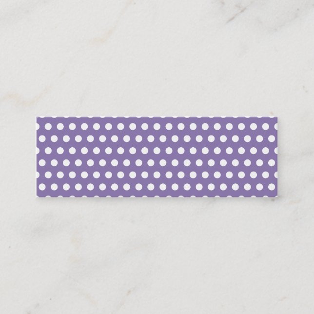 Carte De Visite Mini Lavande foncée avec Pois blancs (Devant)