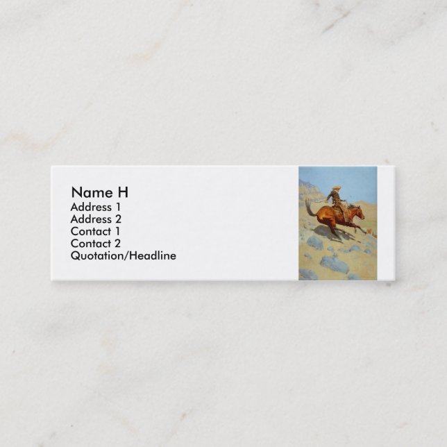 Carte De Visite Mini Le Cowboy de Frederic Remington (1902) (Devant)