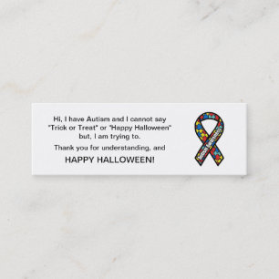 Carte De Visite Mini Le des bonbons ou un sort d'autisme de Halloween