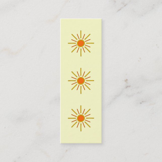 Carte De Visite Mini Le soleil d'été. Jaune et orange (Devant)