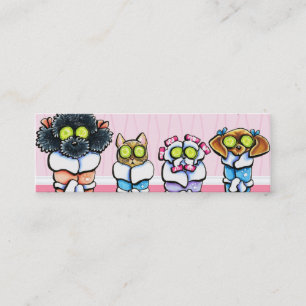 Carte De Visite Mini Le spa de Groomer d'animal familier poursuit le