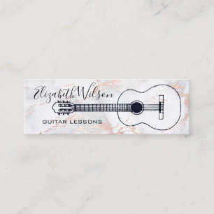 Carte De Visite Mini leçons de guitare décor marbre mini carte de visit