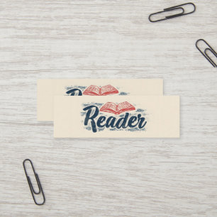 Carte De Visite Mini Lecteur Livre Slogan