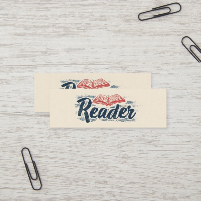 Carte De Visite Mini Lecteur Livre Slogan (Devant/Arrière en situation)