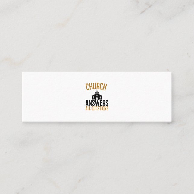 Carte De Visite Mini L'Eglise répond à toutes les questions (Devant)