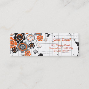 Carte De Visite Mini L'encre grunge de poussins de fleurs d'orange