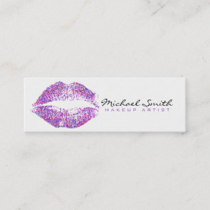 Carte De Visite Mini Lèvres à Parties scintillant multicolore Artiste d