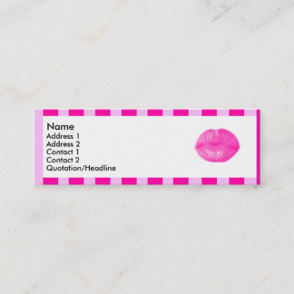 Carte De Visite Mini Lèvres rayées roses |