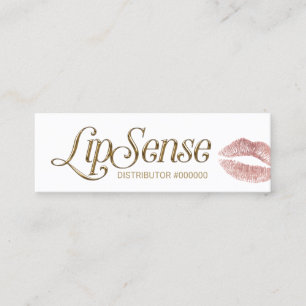 Carte De Visite Mini Lèvres roses d'or de manuscrit du distributeur 3D