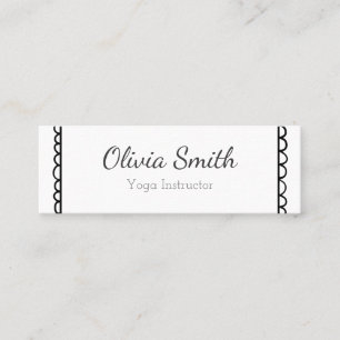 Carte De Visite Mini Ligne minimaliste moderne noire et blanche