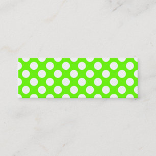Carte De Visite Mini Lime Green et Pois blancs