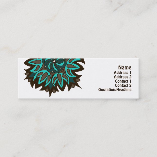 Carte De Visite Mini L'Inde ! Teal • Profilecard (Devant)