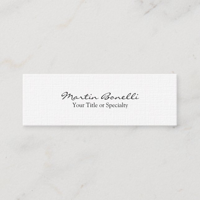 Carte De Visite Mini Linen Slim Spécial Unique Moderne Professionnel (Devant)