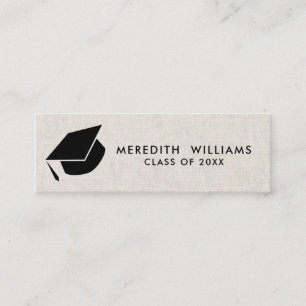 Carte De Visite Mini Linge naturel Casquette Grad Graduation Insertion