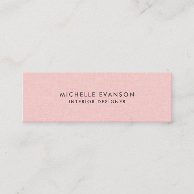 Carte De Visite Mini Linge rose simple et élégant professionnel (Devant)