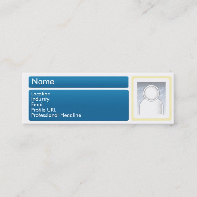 Carte De Visite Mini LinkedIn foncé - maigre (Devant)