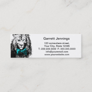 Carte De Visite Mini Lion beau avec la cravate d'arc