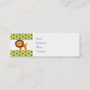 Carte De Visite Mini Lion mignon sur les cadeaux verts de motif pour
