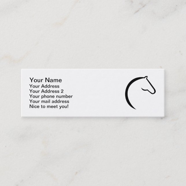 Carte De Visite Mini Logo de cheval (Devant)