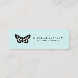 Carte De Visite Mini Logo de papillon vert à la menthe