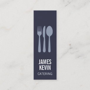 Carte De Visite Mini Logo de traiteur minimaliste chef élégant moderne 