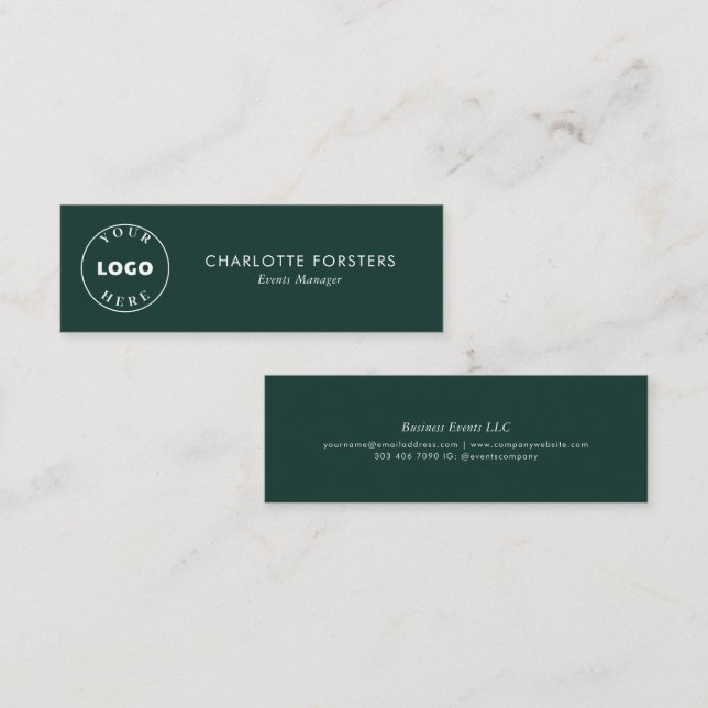 Carte De Visite Mini Logo d'entreprise moderne Employés d'entreprise or (Devant / Derrière)