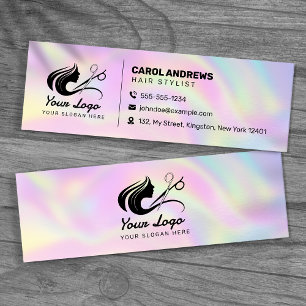 Carte De Visite Mini Logo Holographique moderne de coiffeur