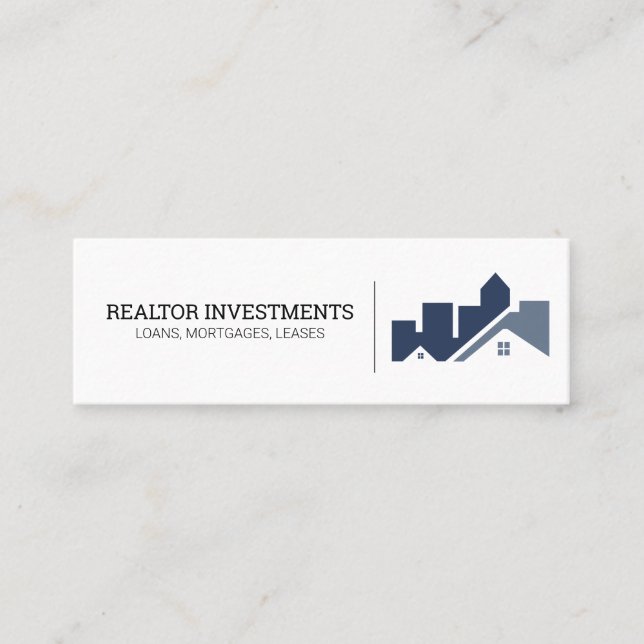 Carte De Visite Mini Logo immobilier de construction architecturale (Devant)