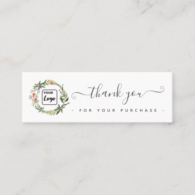 Carte De Visite Mini Logo personnalisé de couronnes de vacances merci c (Devant)