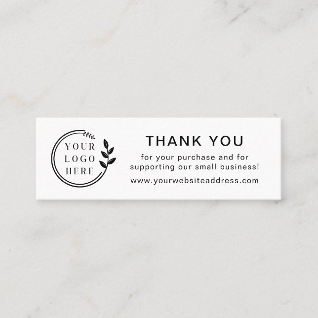 Carte De Visite Mini Logo Personnalisé De Merci D'Entreprise Pour Comma (Devant)