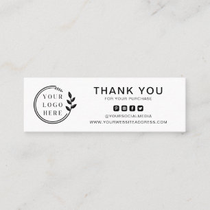Carte De Visite Mini Logo personnalisé Merci d'affaires Médias sociaux