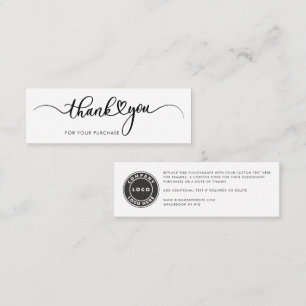 Carte De Visite Mini Logo personnalisé simple et Merci d'entreprise