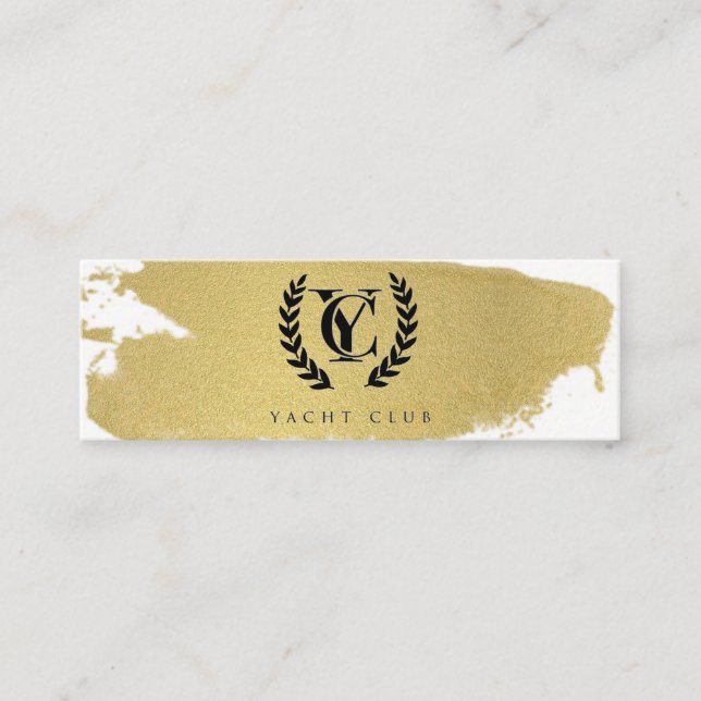 Carte De Visite Mini Logo pour pinceau Luxe Gold Foil Texture (Devant)