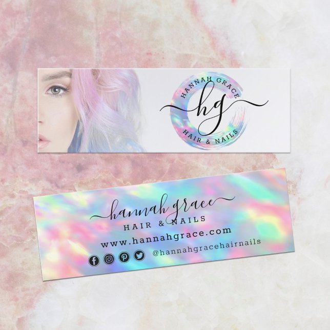 Carte De Visite Mini Logo Rainbow Paint Swash Avec Votre Photo Personna (Créateur téléchargé)