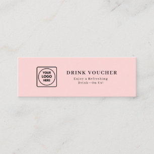 Carte De Visite Mini Logo Rose   Bons de Boisson Personnalisés pour Soi