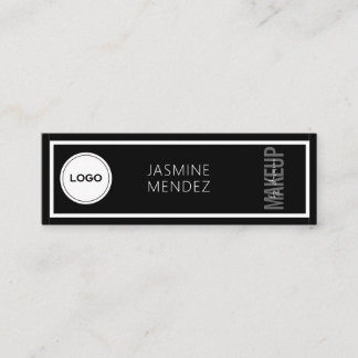 Carte De Visite Mini Logo Simple Moderne Artiste Maquillage Noir Blanc 