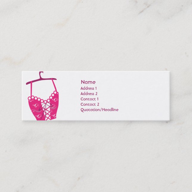 Carte De Visite Mini Longlinebra rose - maigre (Devant)