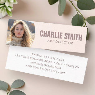 Carte De Visite Mini Lumière rose vif moderne photo minimale