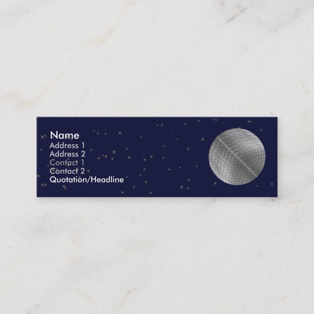 Carte De Visite Mini Lune argentée de neige (Devant)
