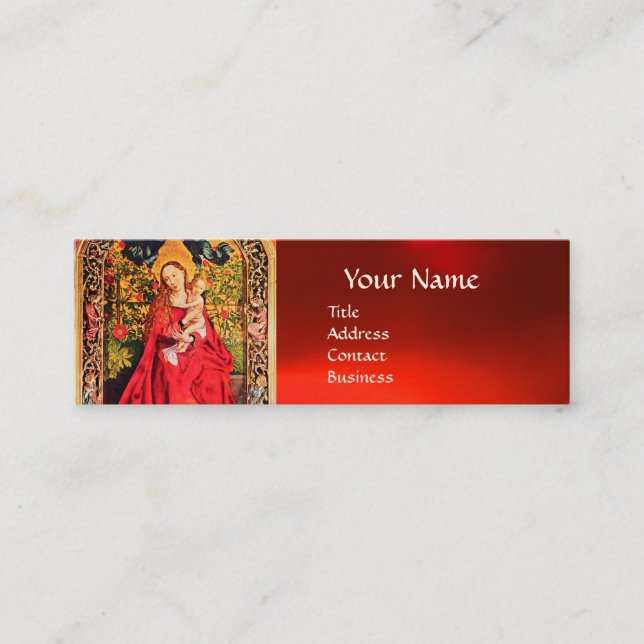 Carte De Visite Mini MADONNA DU PARCHEMENT ROSE BOWER, Ruby Rouge Gem (Devant)