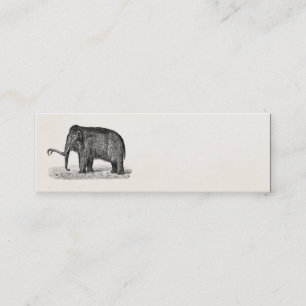 Carte De Visite Mini Mammouths Wooly d'illustration vintage de mammouth