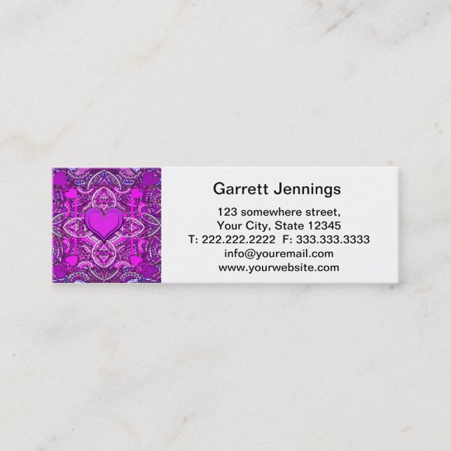 Carte De Visite Mini Mandala de coeur (Devant)