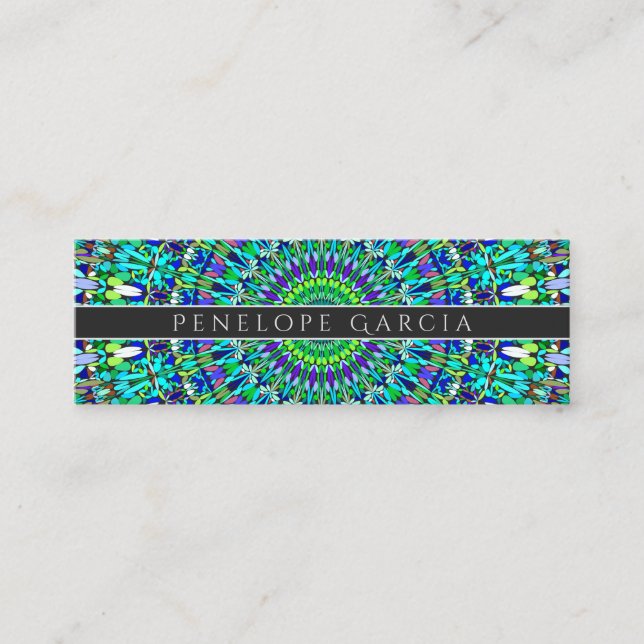 Carte De Visite Mini Mandala fleuri floral (Devant)