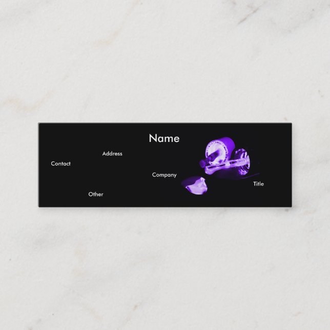 Carte De Visite Mini Manicuriste En Noir & Violet (Devant)